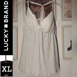 ⭐️3/$30- Lucky Brand, tank top with lace, Racer back,  xl white